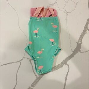 The Beaufort Bonnet Company Flamingo Swimsuit in Pink and Mint Size 6-12 months